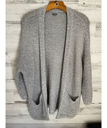 Aerie Cardigan Sweater Women&#39;s XS Gray Cable-Knit Long Sleeve Open Front... - £15.00 GBP