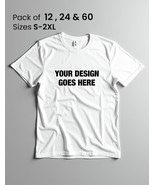 Custom Text  T-Shirt, Personalized  T-Shirt, Custom Pack of 60 White - $487.32 CAD