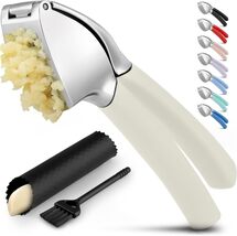 Zulay Kitchen Garlic Press Comfort Grip Rust Proof Mincer Crusher White - $12.95