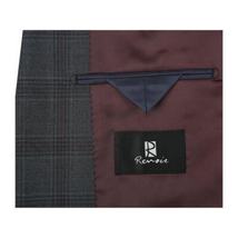 Men Renoir Suit Super 140 Wool Side Vent Classic Fit English Plaid 559-2 Gray image 14