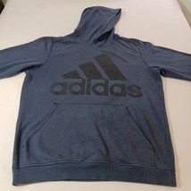 Adidas Men's Blue Cotton Blend Drawstring Pullover Hoodie Sweatshirt Size Large image 9