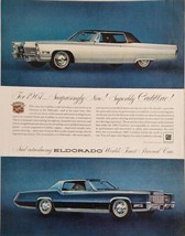 1967 Print Ad Cadillac Eldorado &amp; 2-Door Car World&#39;s Finest Personal Car - $17.65