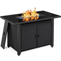 43In Fire Pit Propane Fire Pit Table 50,000 Btu With Wheels, Fire Glass ... - £238.99 GBP