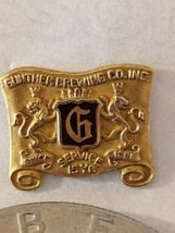 Gunther Brewing Co Inc 15 Year Service Award Gold Metal Lapel Pin - $207.87