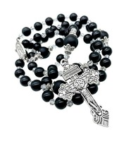 Store Black Agate 8mm Beads Rosary Matte Knotted - £51.80 GBP