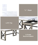 Talmar Writing Desk w/Lift Top, Marble Top &amp; Rustic Oak Finish - €908,77 EUR