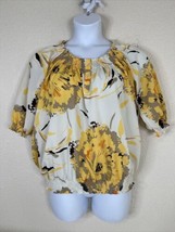 NY&amp;C Womens Size XL Yellow Floral Off The Shoulder Top 3/4 Sleeve - £9.76 GBP