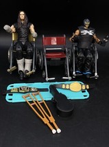 Wrestling Wheelchairs Crutches 2 Action Figures Gravedigger &amp; Rey Myster... - $59.39