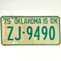1975 United States Oklahoma Tulsa County Passenger License Plate ZJ-9490 - £14.72 GBP