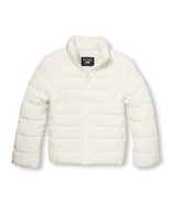 Girls Jacket Puffer Childrens Place White Zip Lightweight Water Resistan... - $26.73