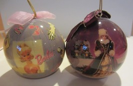 Vintage Barbie Decoupage  Christmas Balls holiday Ornaments set of 2 - £9.65 GBP