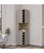 Obregon Bar Cabinet: 10 Wine Racks, Macadamia/Taupe - $7,958.32 MXN