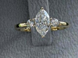 2Ct Marquise Cut Lab-Created Diamond Engagement Ring 14K Yellow Gold Plated - $89.17