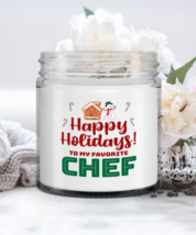 Chef Holiday Candle - Happy Holidays To My Favorite - Funny 9 oz Hand Poured  - £15.94 GBP