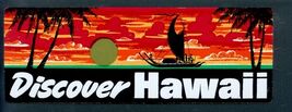 VINTAGE * DECAL STICKER by TUREK of Hawaii * SUNSET, PALM TREES, Discover HAWAII - $14.80
