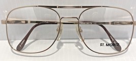 VTG Aviator Style Eyeglasses GOLD Metal Frame Double Bridge St Moritz CARLO - £29.84 GBP