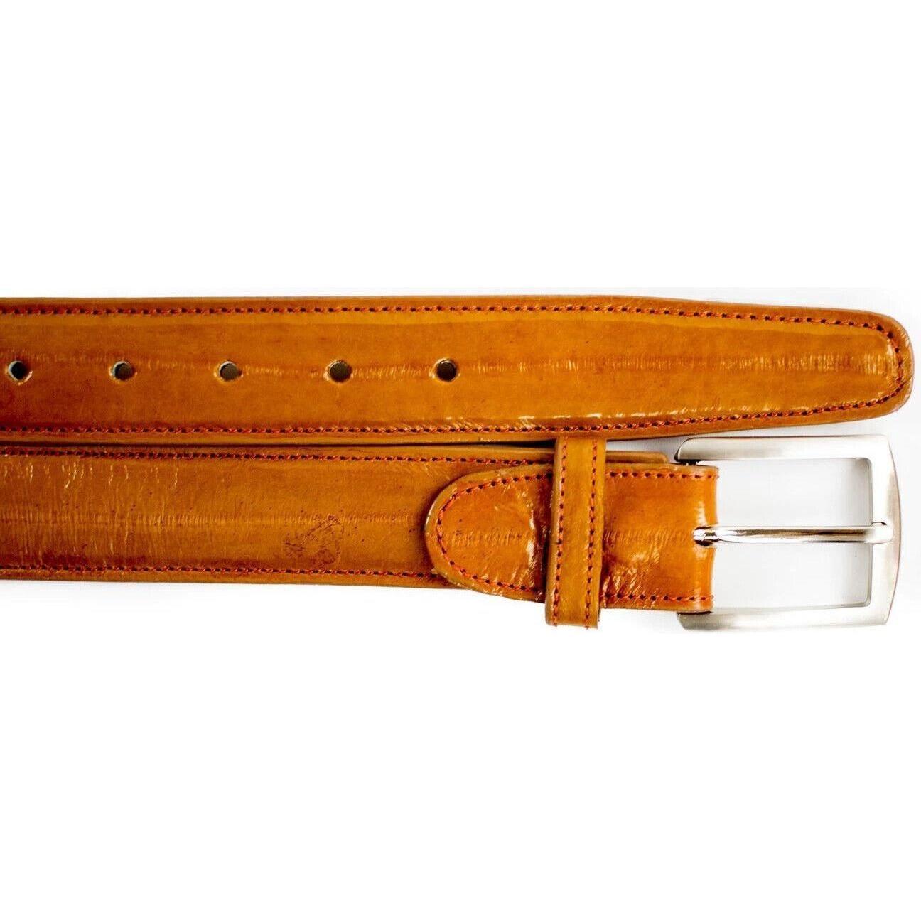 Men&#39;s Belvedere Belt Genuine Eel Hand Made Style 2002 Antique  Camel - $229.00