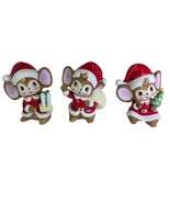 Vintage Homco Christmas Mice Figurines Set of 3 Santa Outfit Holiday Decor - $23.99