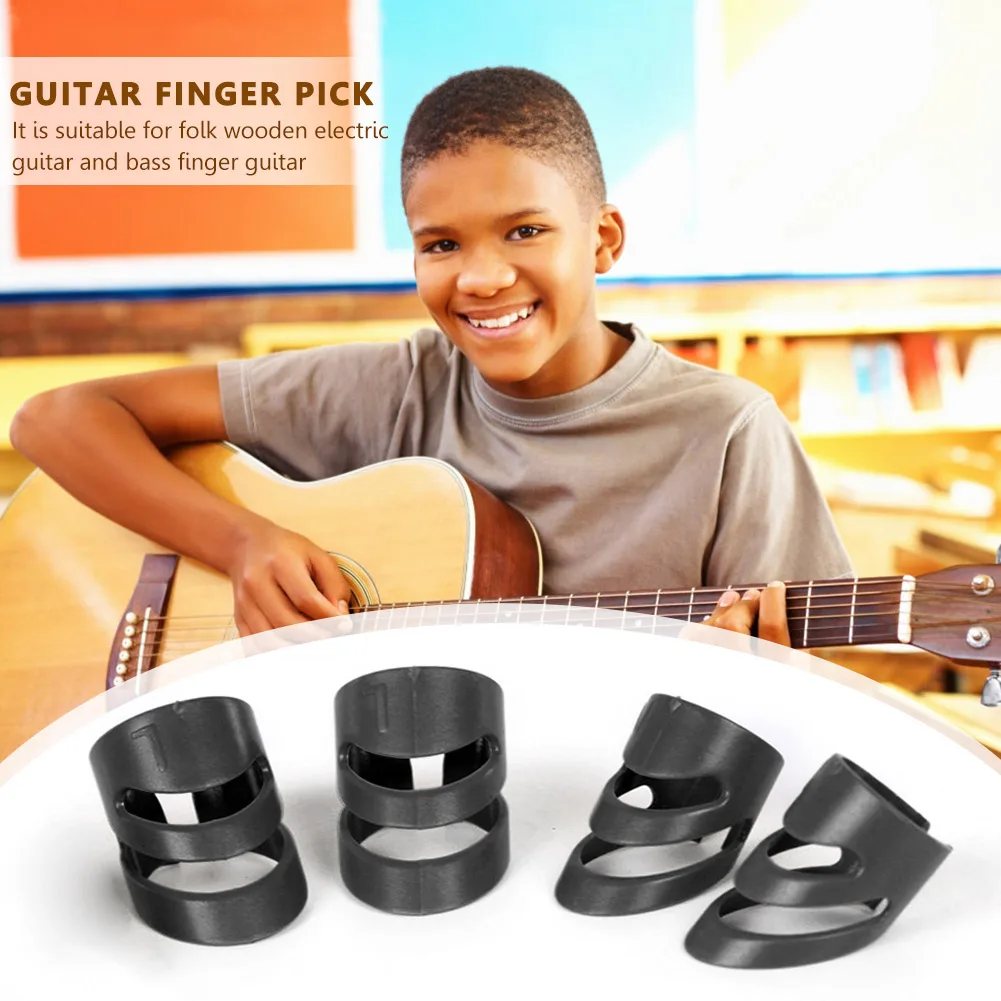 Sporting 4pcs Guitar Finger Covers Colorful Finger Picks for Ukulele Electric Ac - £23.90 GBP