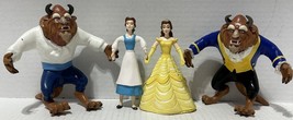 VTG Disney Beauty &amp; The Beast Bendable Figures Belle &amp; Beast Just Toys L... - £21.68 GBP