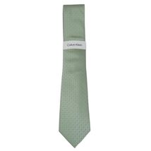 Men's Calvin Klein Tie Classic Woven Silky Feel #Calvin-2 Sage Green image 2