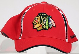 Chicago Blackhawks Hat Size Large NHL Reebok FitMax 70 Red Cap Black Hawks Lid - £11.82 GBP