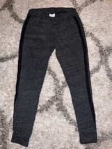 Alternative Black Gray Stripe Cotton Jogger Sweatpants Womens W/Pockets Xs - £4.71 GBP