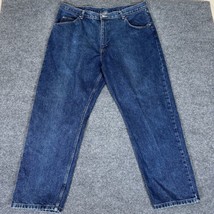 Wrangler Authentic Jeans Mens 40X30 Blue Straight Fit Denim High Rise Adult - $18.00