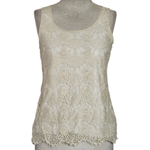 Cream Lace Sleeveless Blouse Size XS - £19.75 GBP
