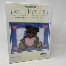 Caron WonderArt Latch Hook Kit 4101 Heart Bear New Unopened Complete 15X20 - $15.83