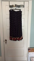 Capacity Women&#39;s Floral Black Maxi Skirt Size M - $25.10