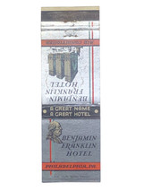 Benjamin Franklin Hotel Motel Pittsburgh Pennsylvania Matchbook Cover Matchbox - £3.86 GBP