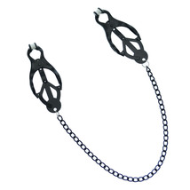 Nipple Clamps Black Japanese Clover Clamps With Chain - $24.99