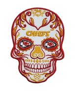 Kansas City Chief Sugar Skull NFL Football Embroidered Iron On Patch Bills - $12.63+
