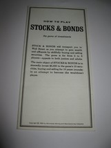 1964 Stocks &amp; Bonds 3M Bookshelf Board Game Piece: Instruction Booklet - £2.41 GBP