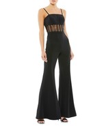 Ieena Mac Duggal 26601 Illusion Rib Sleeveless Jumpsuit SZ 4 ($398)Black - $196.96