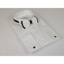 Mens CEREMONIA Tuxedo Formal Shirt 100% Cotton Turkey Slim Fit #stn 13 jkp White image 2