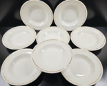 8 Syracuse China Gold Laurel Greek Key Soup Bowl Set Vintage Restaurant ... - $98.67