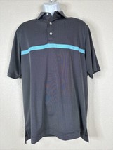 FJ FootJoy Men Size M Gray Microfiber Polo Shirt Short Sleeve - £7.90 GBP