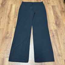 Lululemon Womens Black Wide Leg Drawstring Pants Zipper Pocket Size 8/10 Medium - £37.58 GBP