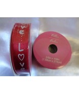 Ribbon (new) 5/8 in x 9 ft Love Red/White on Red - £3.94 GBP