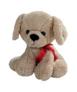 Kellytoy 2018 Puppy Plush Tan Sitting Dog With Attached Red Bow - £11.68 GBP
