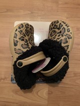 Lily &amp; Dan Girls Faux Fur Lined Leopard Print Clog Shoes Size 5/6 - £26.11 GBP