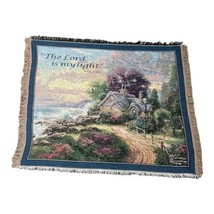 Thomas Kinkade &quot;The Lord Is My Light&quot; Tapestry Throw Blanket Psalm 27:1 49x60.5 - £26.00 GBP