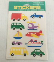 Vintage bright color cars boats planes truck stickers still in original ... - $19.75