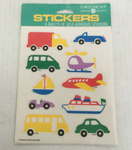 Vintage bright color cars boats planes truck stickers still in original ... - £15.79 GBP