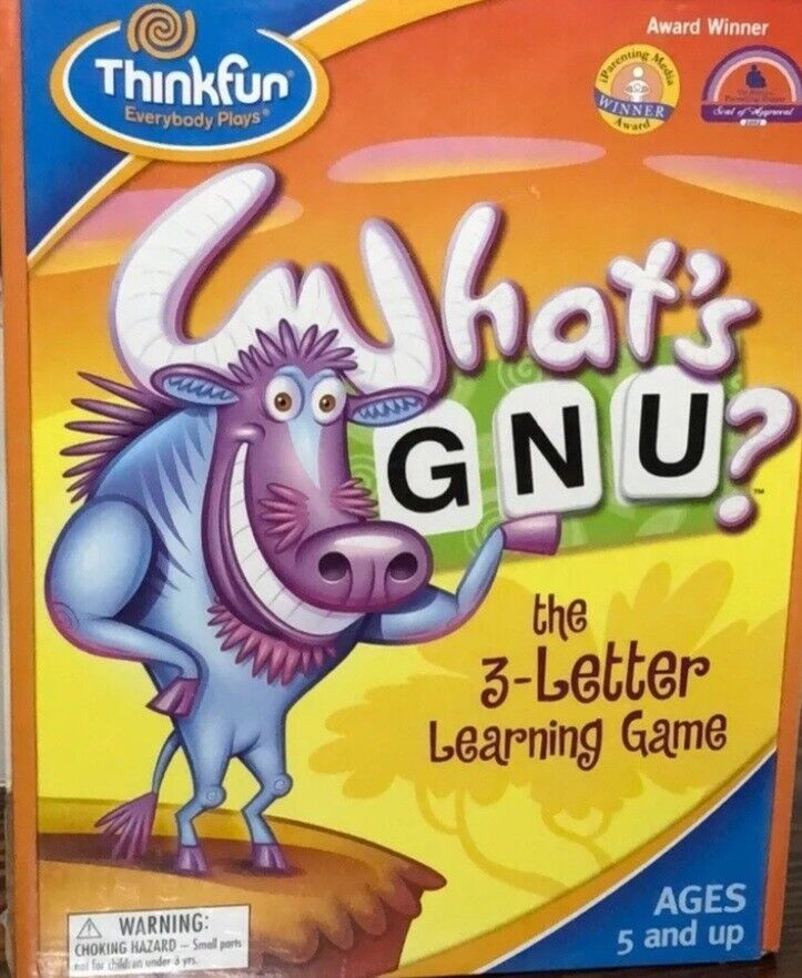THINKFUN WHAT’S GNU? The 3-Letter Award Winning Learning Game Ages 5+ NWT - $65.44