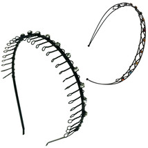 Hairband Comb Headband Metal Wire Teeth with Clear Rhinestones + Multi 2... - £11.09 GBP