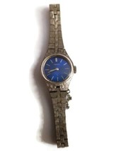 Vintage Seiko Ladies 11-0859 Silver Tone Blue Dial Watch Needs Repair - £36.36 GBP
