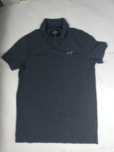 Hollister Mens Polo Shirt Gray Advanced Stretch Muscle Fit Short Sleeve Size M - £14.66 GBP